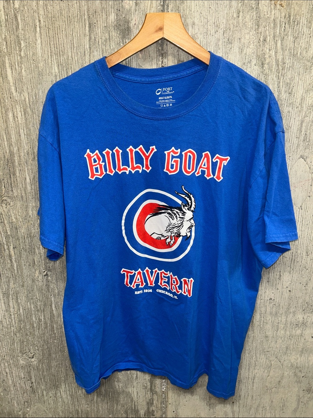Billy Goat Tavern Chicago Curse Is Over Blue Graphic Tee XL‎